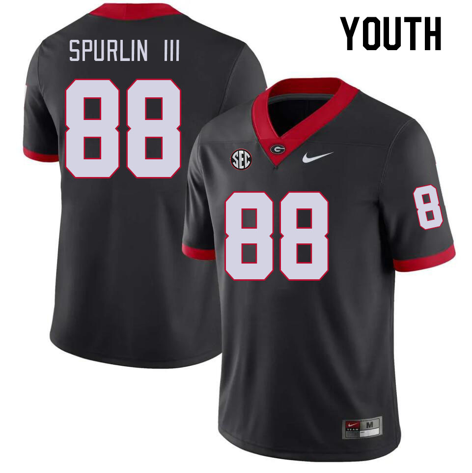 Youth #88 Pearce Spurlin III Georgia Bulldogs College Football Jerseys Stitched-Black - Click Image to Close
